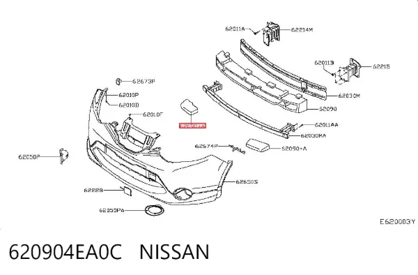 Абсорбер переднего бампера 620904EA0C Nissan/Infiniti