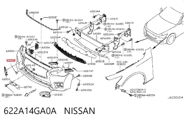 Заглушка буксировочного крюка 622A14GA0A Nissan/Infiniti