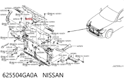 Кронштейн замка капота NISSAN 625504GA0A