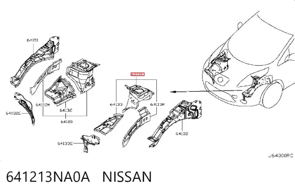 Лонжерон левый 641213NA0A Nissan/Infiniti
