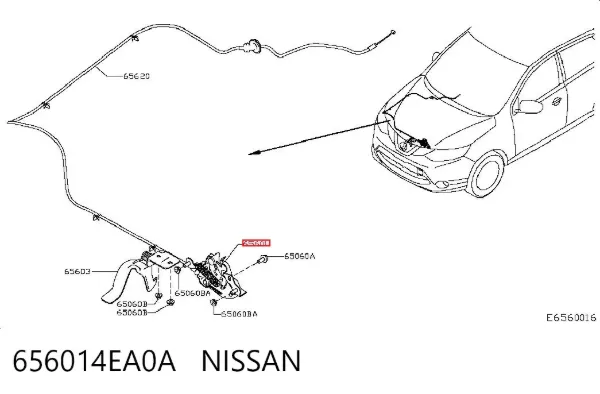 Замок капота 656014EA0A Nissan/Infiniti