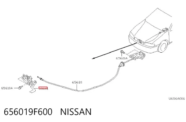 Замок капота 656019F600 Nissan/Infiniti