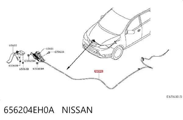 Трос капота 656204EH0A Nissan/Infiniti
