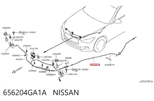 Трос капота 656204GA1A Nissan/Infiniti