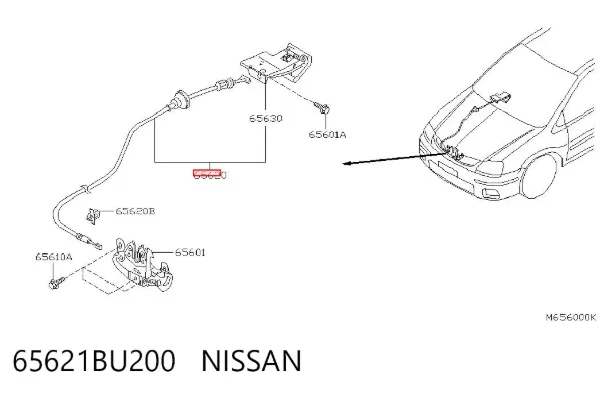 Трос капота 65621BU200 Nissan/Infiniti