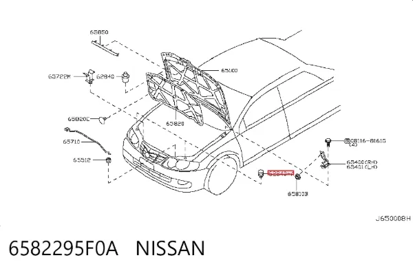 Буфер (отбойник) капота 6582295F0A Nissan/Infiniti