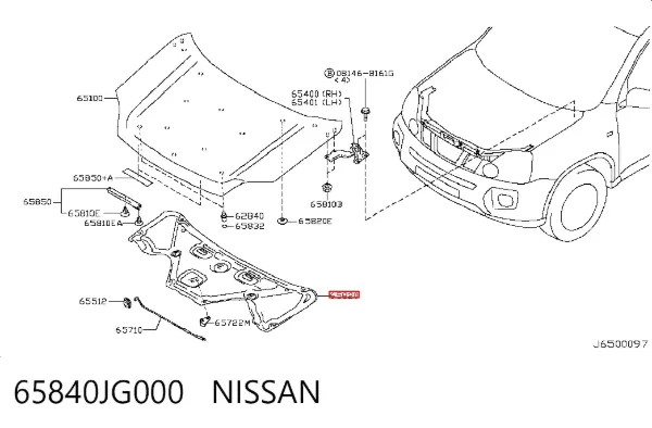 Шумоизоляция капота 65840JG000 Nissan/Infiniti