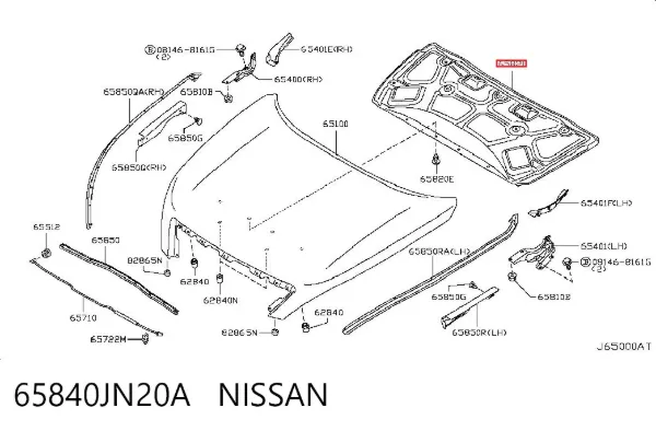 Шумоизоляция капота Nissan Teana J32