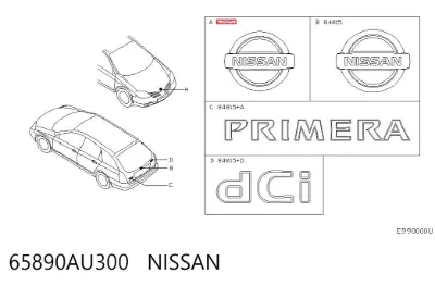 Эмблема капота NISSAN 65890AU300
