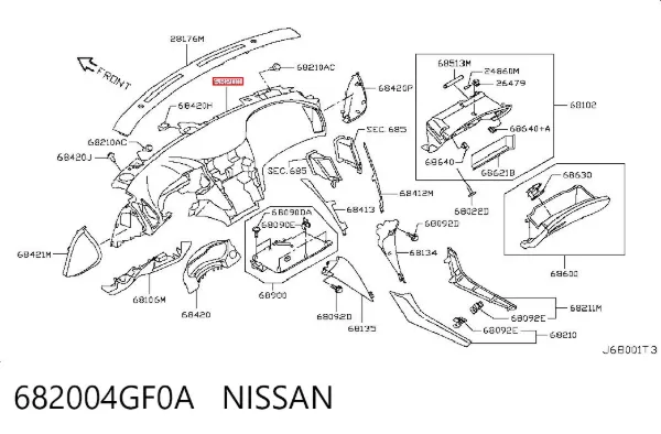 Торпедо 682004GF0A Nissan/Infiniti