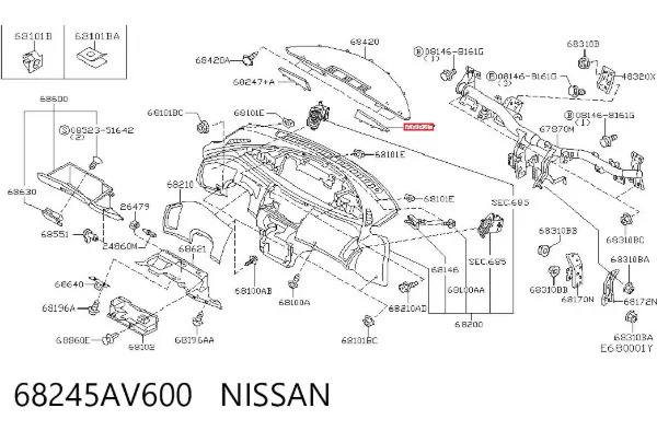  68245AV600 Nissan/Infiniti