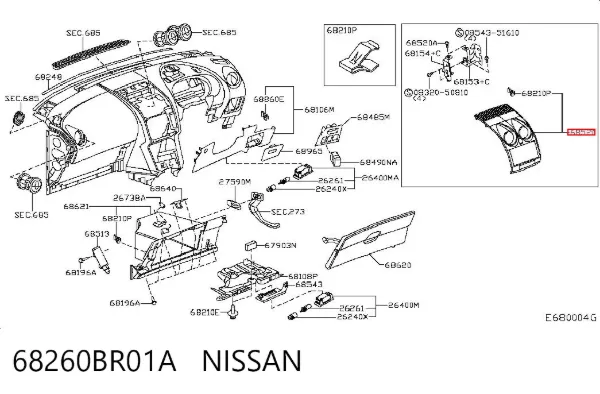  68260BR01A Nissan/Infiniti
