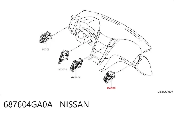  687604GA0A Nissan/Infiniti