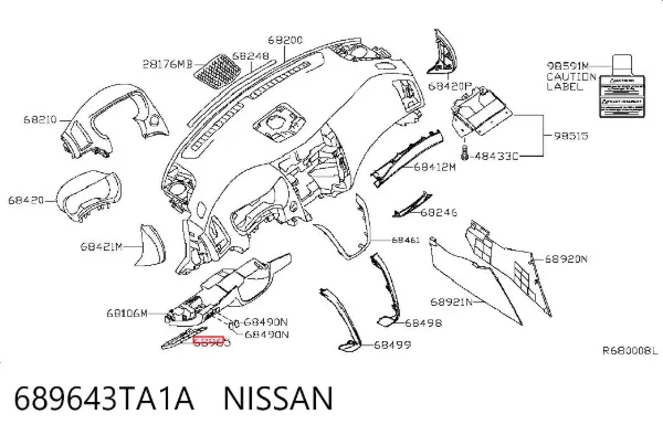  689643TA1A Nissan/Infiniti