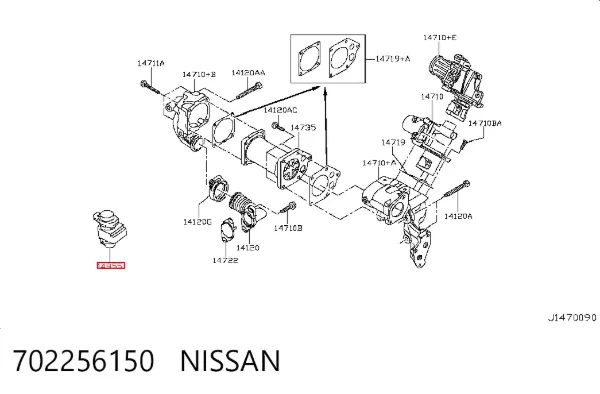 Клапан преобразователь давления наддува (соленоид) 702256150 Nissan/Infiniti
