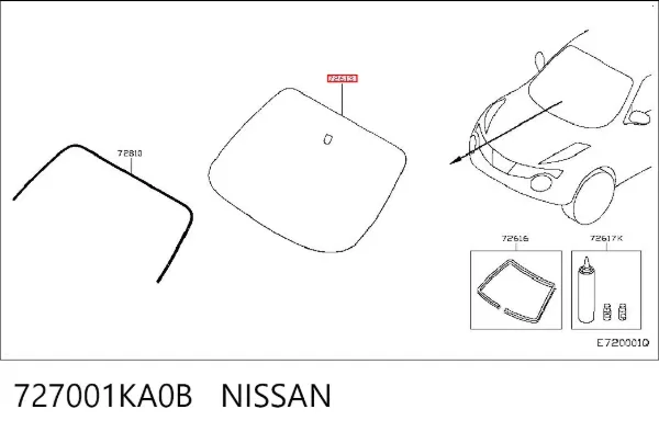 Лобовое стекло 727001KA0B Nissan/Infiniti