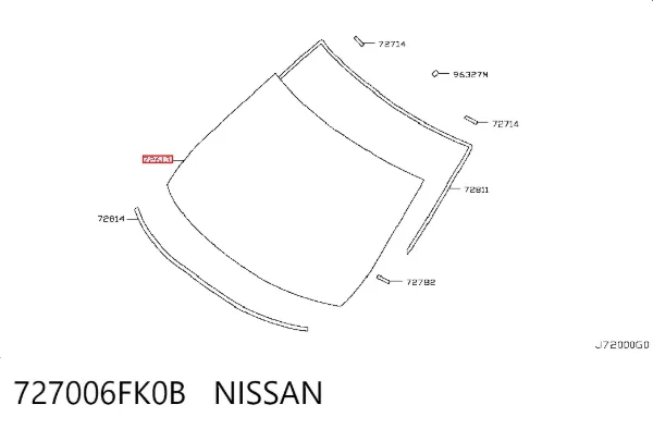 Лобовое стекло 727006FK0B Nissan/Infiniti