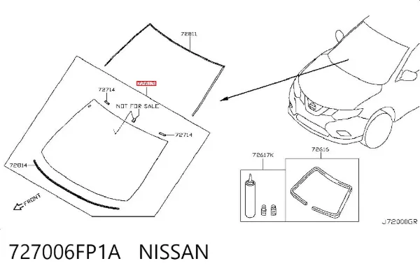 Лобовое стекло 727006FP1A Nissan/Infiniti