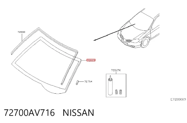 Лобовое стекло 72700AV716 Nissan/Infiniti