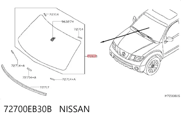 Лобовое стекло 72700EB30B Nissan/Infiniti