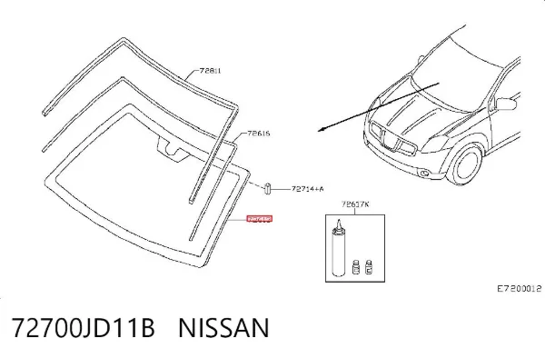 Лобовое стекло 72700JD11B Nissan/Infiniti