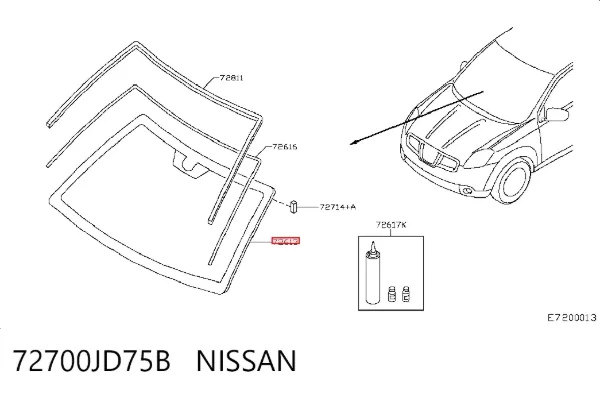 Лобовое стекло 72700JD75B Nissan/Infiniti