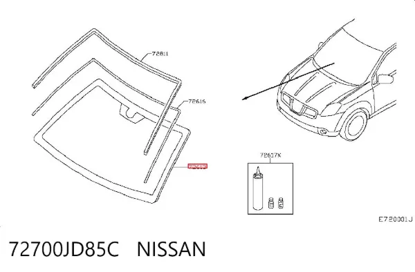 Лобовое стекло 72700JD85C Nissan/Infiniti