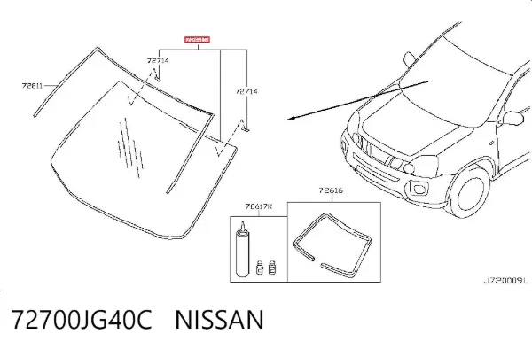 Лобовое стекло 72700JG40C Nissan/Infiniti