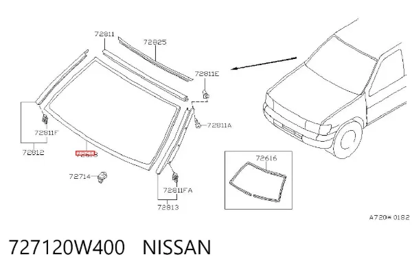 Лобовое стекло 727120W400 Nissan/Infiniti