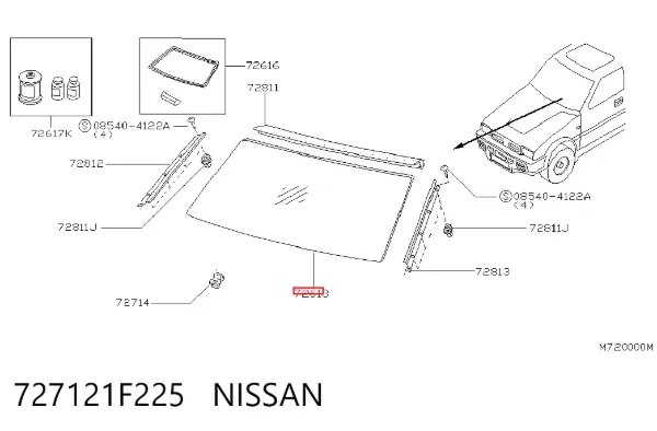 Лобовое стекло 727121F225 Nissan/Infiniti
