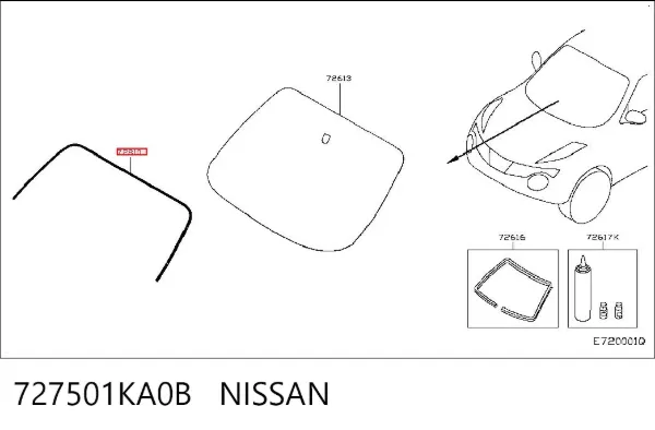 Молдинг лобового стекла 727501KA0B Nissan/Infiniti