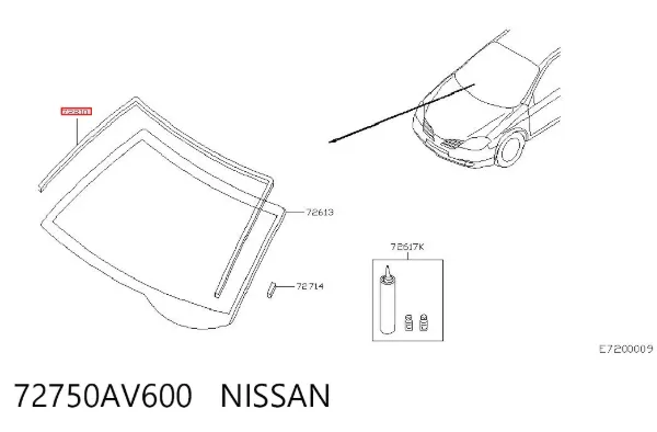 Молдинг лобового стекла 72750AV600 Nissan/Infiniti