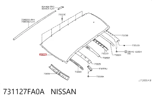 Крыша 731127FA0A Nissan/Infiniti