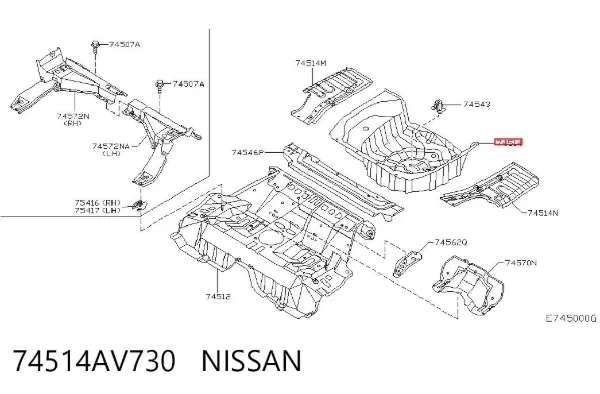 Днище багажника (ниша запасного колеса) 74514AV730 Nissan/Infiniti