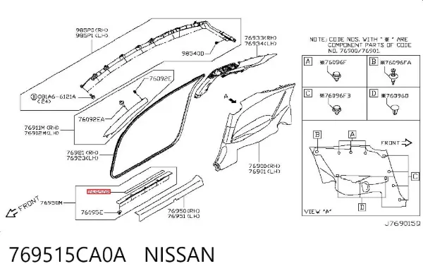  769515CA0A Nissan/Infiniti