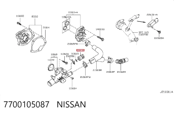 Датчик температуры охлаждающей жидкости 7700105087 Nissan/Infiniti
