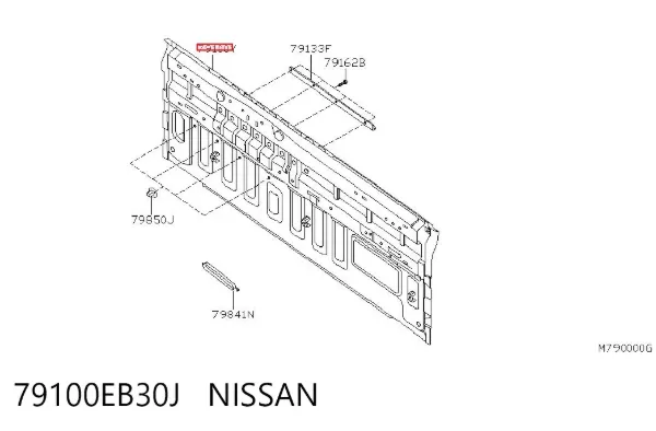 Панель кабины задняя 79100EB30J Nissan/Infiniti