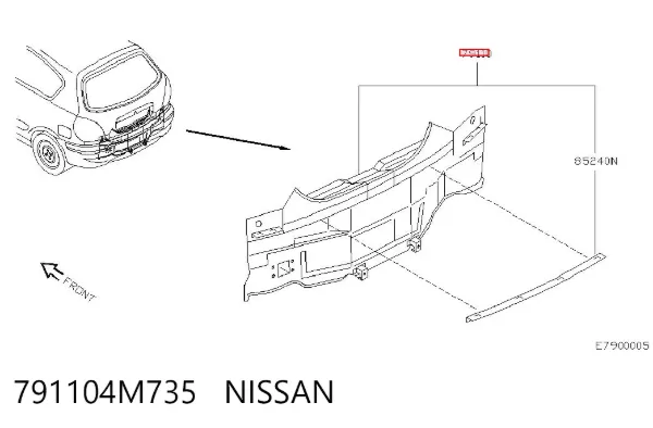 Панель багажного отсека задняя 791104M735 Nissan/Infiniti