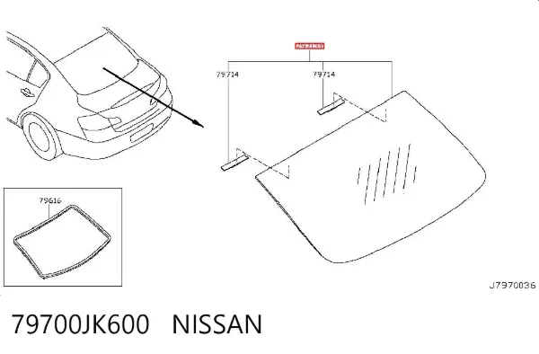 Заднее стекло 79700JK600 Nissan/Infiniti