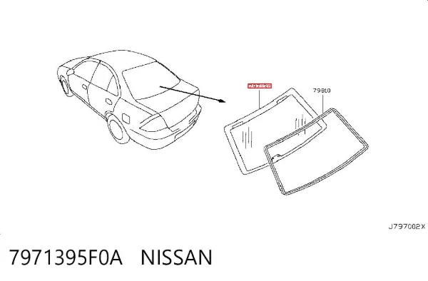 Заднее стекло 7971395F0A Nissan/Infiniti