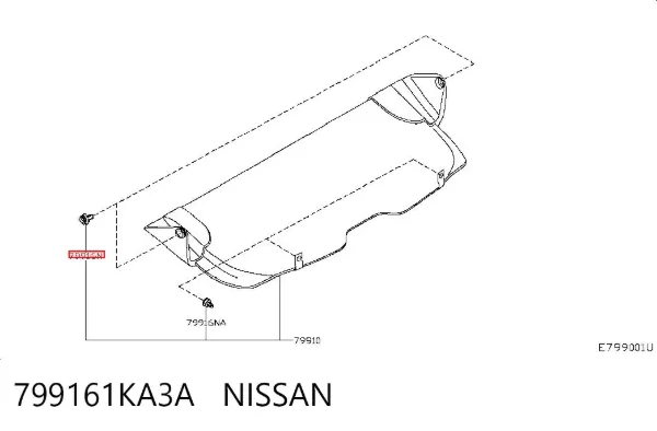 Крепление полки багажника 799161KA3A Nissan/Infiniti