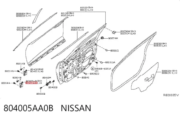Петля двери передней правой 804005AA0B Nissan/Infiniti