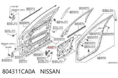 Ограничитель открывания двери передний левый NISSAN 804311CA0A