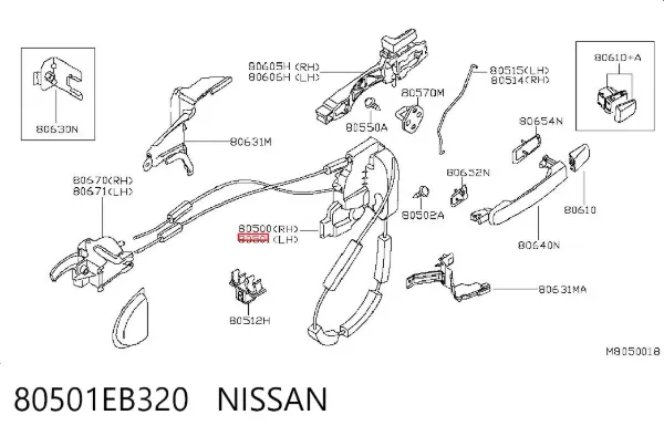 Замок водительской двери 80501EB320 Nissan/Infiniti