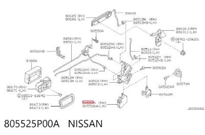 Мотор-привод открытия/закрытия замка двери передней правой NISSAN 805525P00A