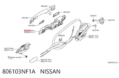 Держатель наружной ручки двери передней правой NISSAN 806103NF1A