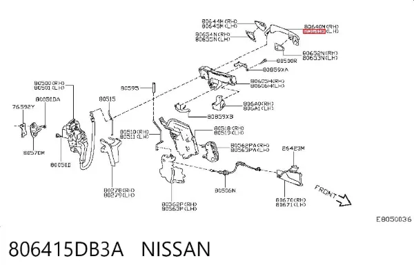 Ручка двери передней наружная левая 806415DB3A Nissan/Infiniti