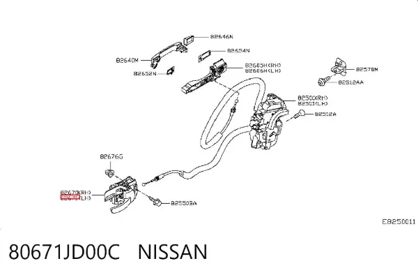 Ручка двери передней внутренняя левая 80671JD00C Nissan/Infiniti
