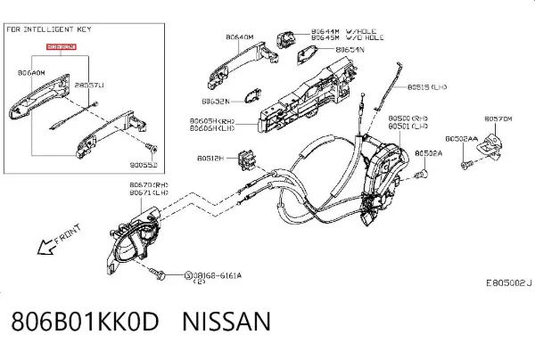Ручка двери передней наружная 806B01KK0D Nissan/Infiniti