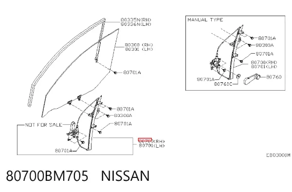 Стеклоподъемник передней правой двери Nissan Almera II